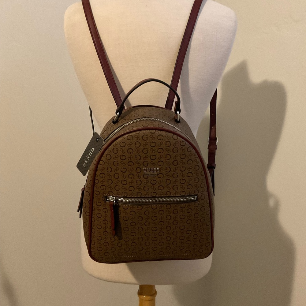 Guess Brown and Red Backpack